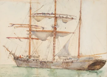 Barke at Anchor (wc på papper)